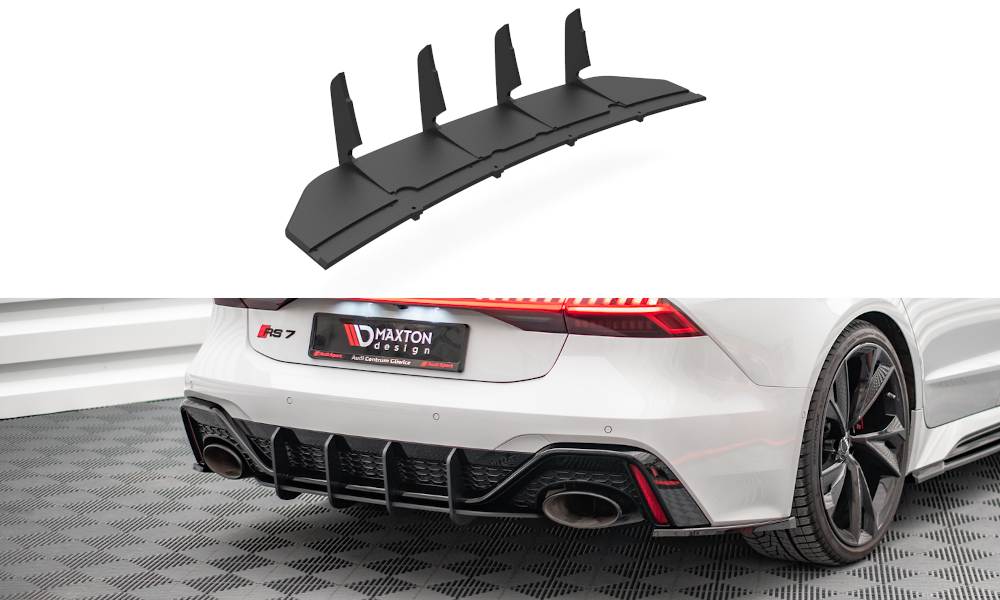 Street Pro Heckschürze Heck Ansatz Diffusor passend für Audi RS7 C8 / RS6 C8 schwarz-rot