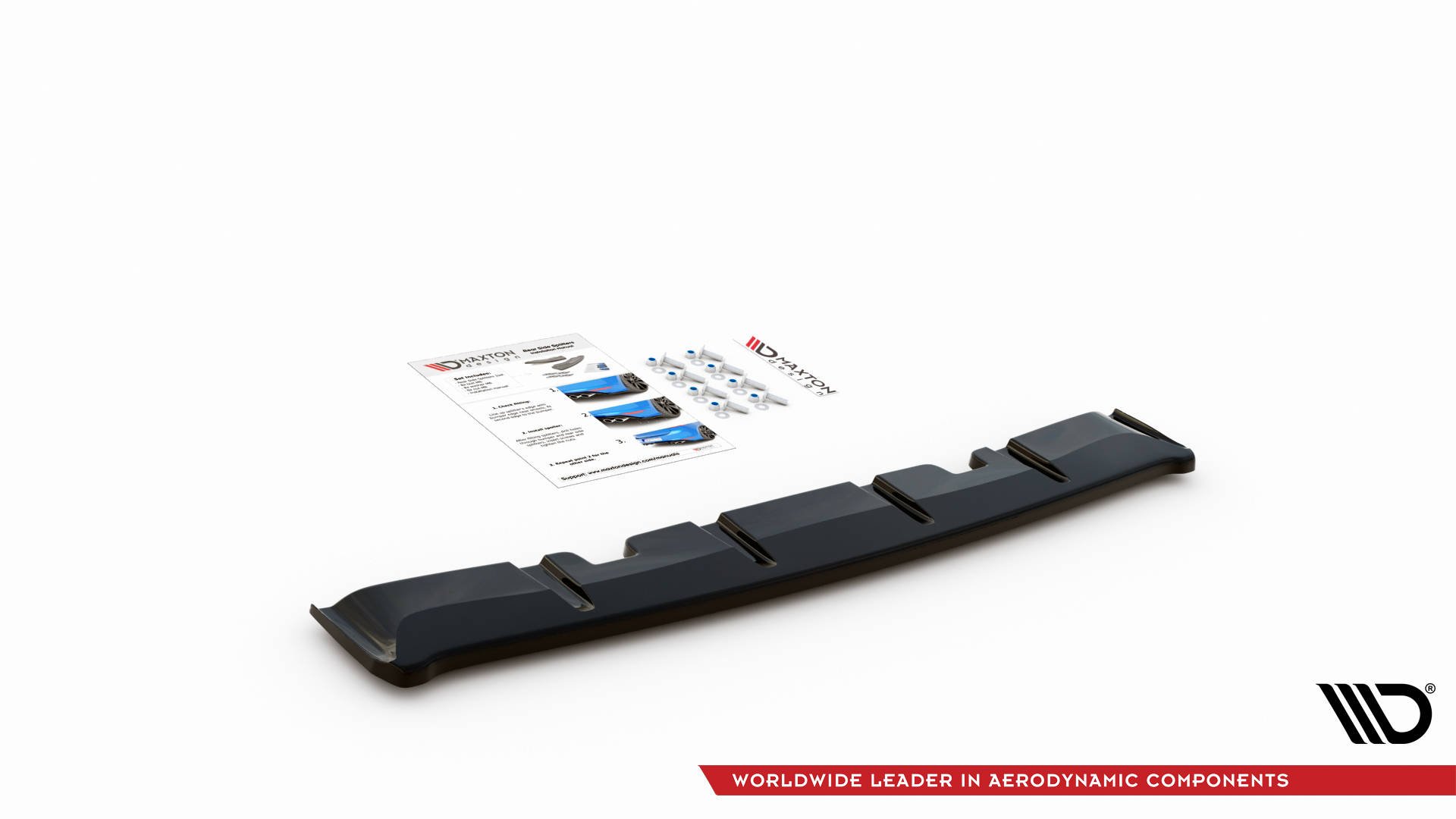 Street+ Mittlerer Diffusor Heck Ansatz passend für VW Golf GTI Clubsport Mk8 schwarz Hochglanz