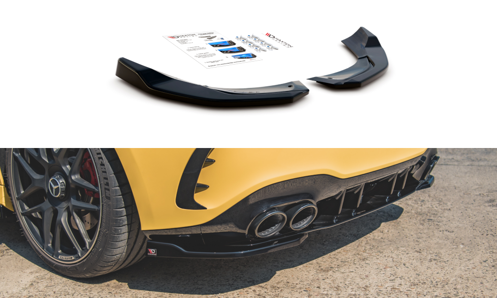 Street+ Heck Ansatz Flaps passend für Mercedes-AMG A 45 S Aero Pack W177 schwarz Hochglanz