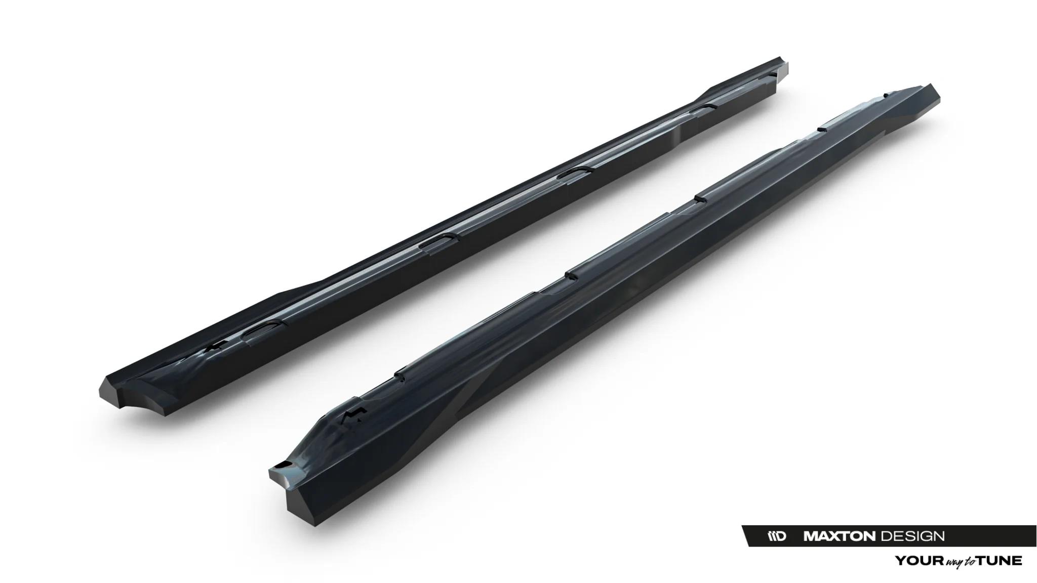 Street+ Seitenschweller Leisten passend für Skoda Scala Mk1 Facelift schwarz Hochglanz