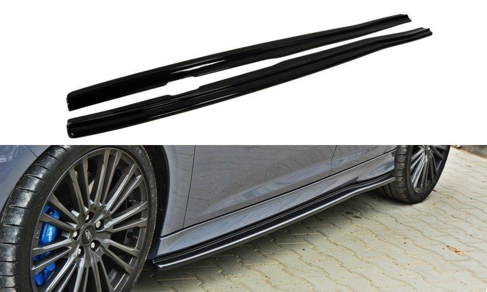 Street+ Seitenschweller Leisten passend für Ford Focus RS Mk3 schwarz Hochglanz