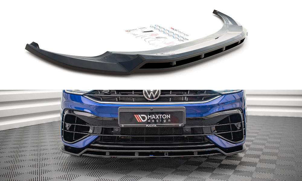 Street+ Spoilerlippe Front Ansatz V.1 passend für VW Tiguan R / R-Line Mk2 FL schwarz Hochglanz