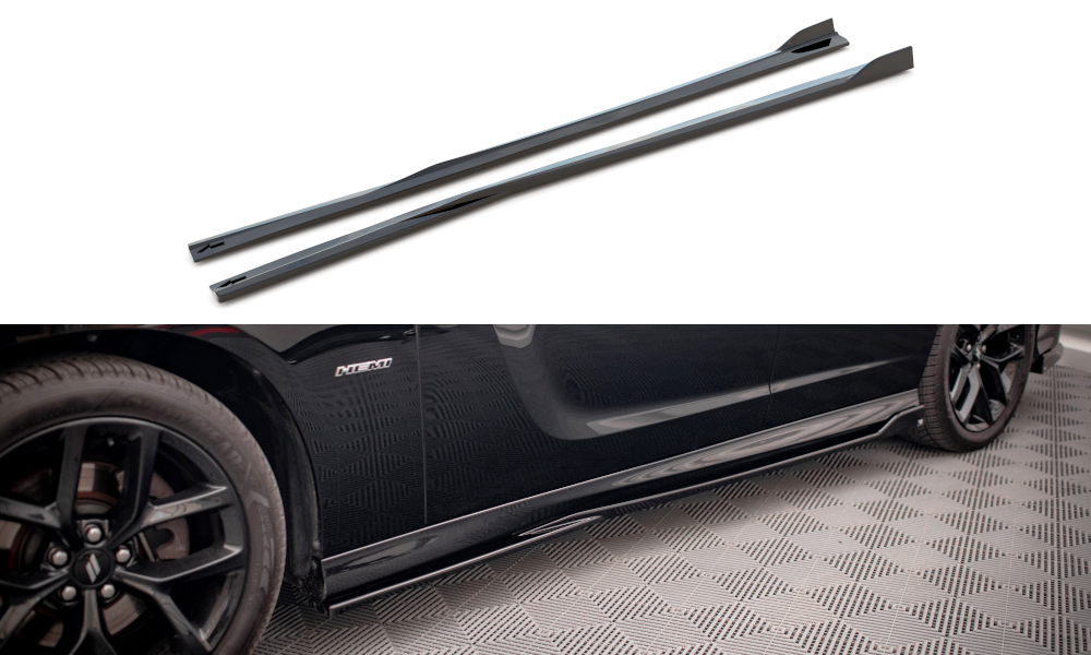 Street+ Seitenschweller Leisten passend für Dodge Charger SRT Mk7 FL schwarz Hochglanz