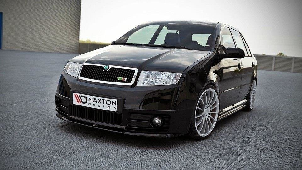 Street+ Spoilerlippe Front Ansatz passend für Skoda Fabia RS Mk1 schwarz Hochglanz