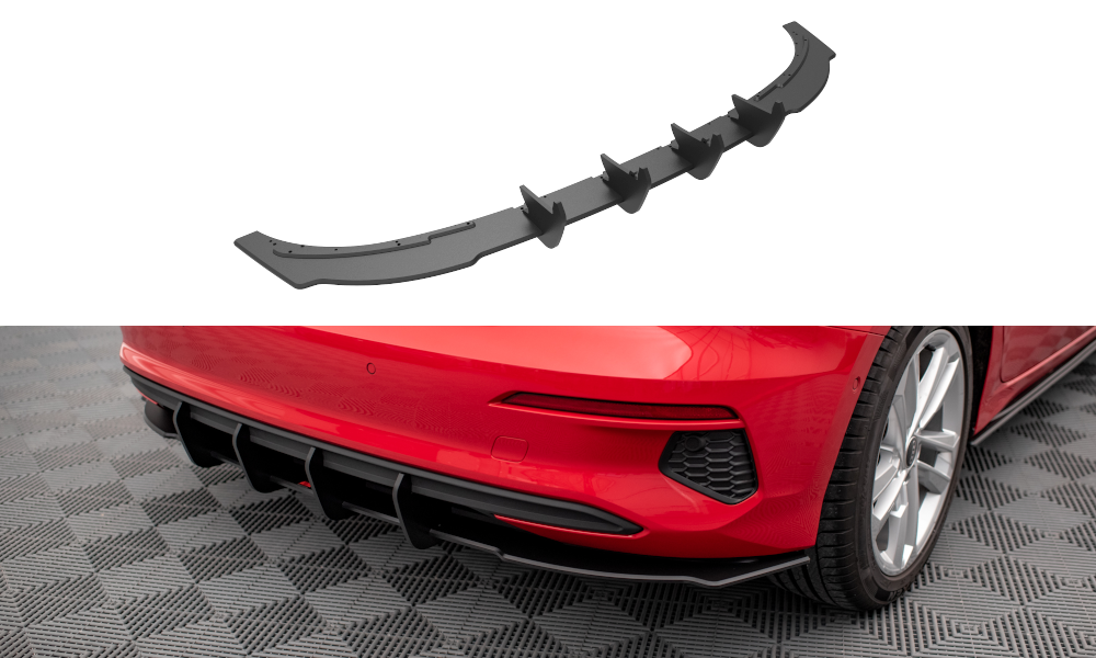 Street Pro Heckschürze Heck Ansatz Diffusor passend für Audi A3 Sportback 8Y rot