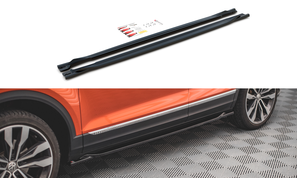 Street+ Seitenschweller Leisten passend für VW T-Roc Mk1 schwarz Hochglanz