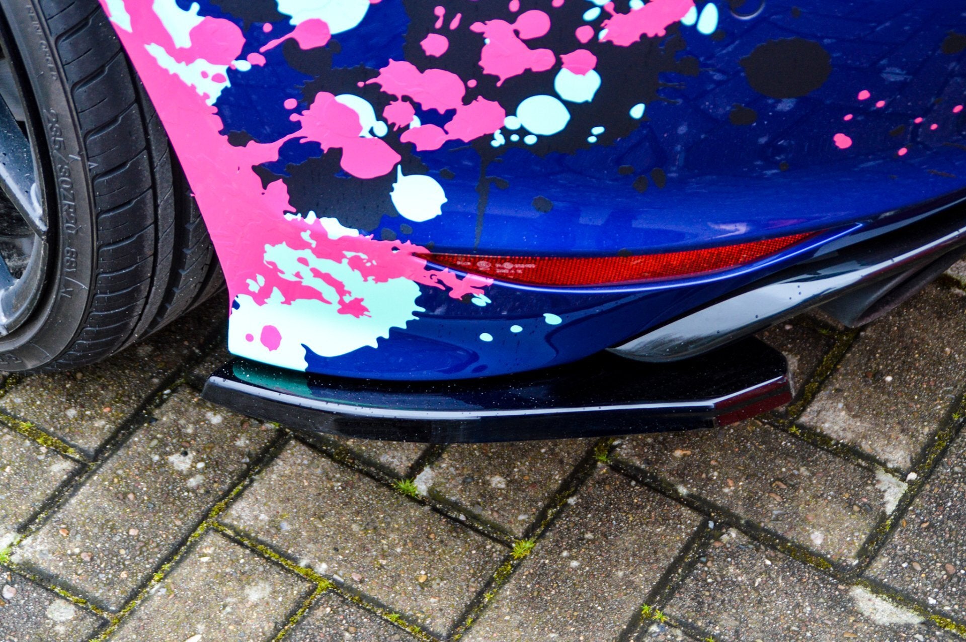 Heckansatz Seitenteile für VW Golf 7 R Schwarz Glanz