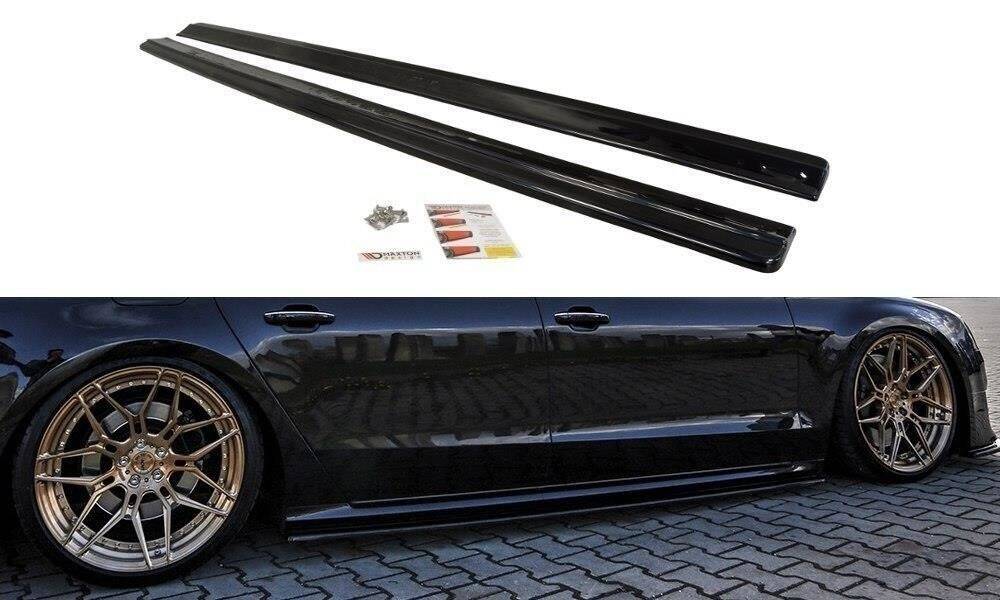 Street+ Seitenschweller Leisten passend für Audi S8 D4 FL schwarz Hochglanz