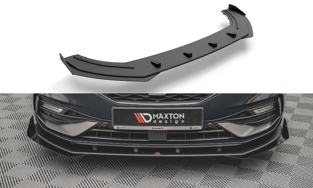 Street Pro Spoilerlippe Front Ansatz passend für Seat Leon FR Mk4 rot+ Hochglanz Flaps