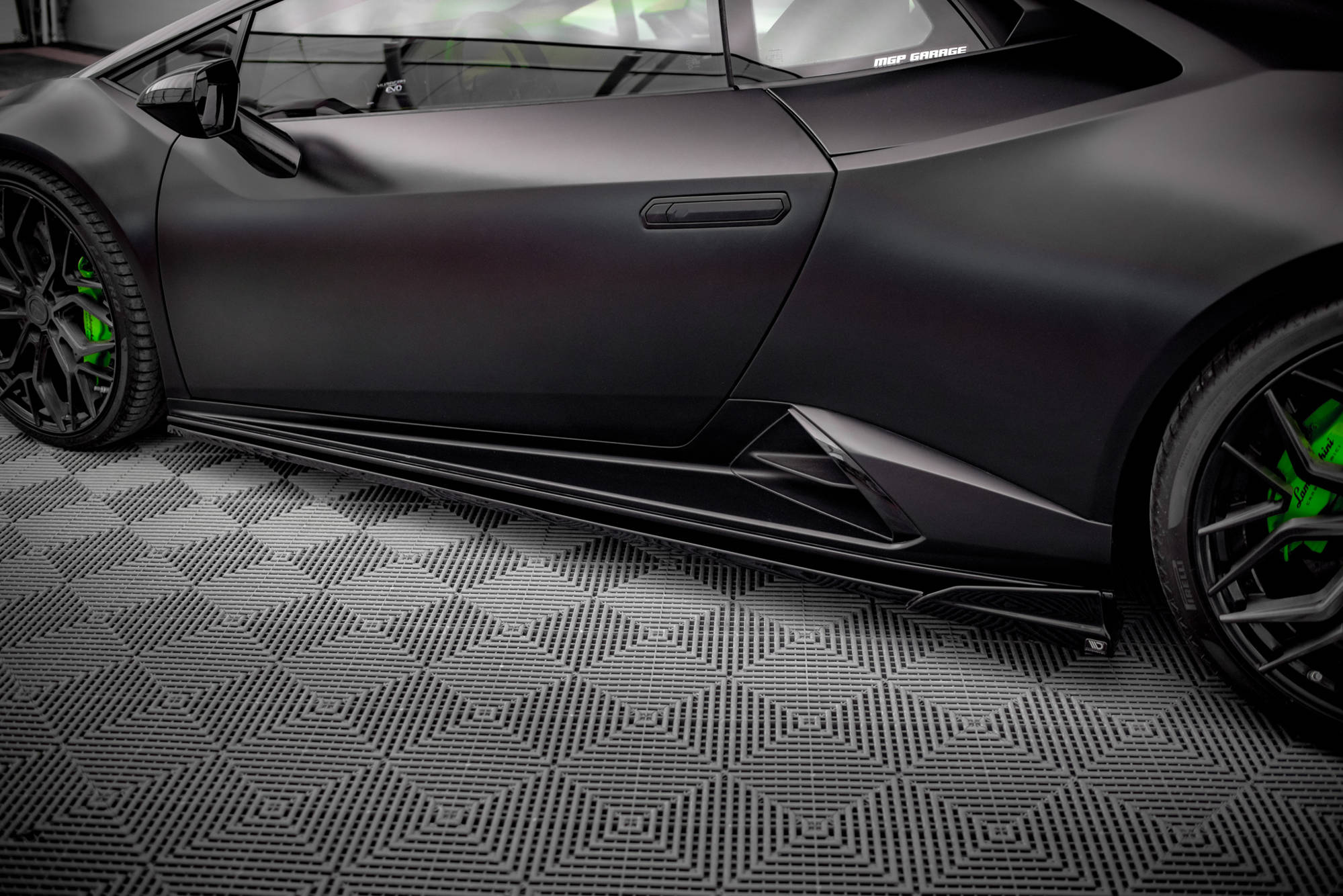 Seitenschweller Ansatz Paar passend für Lamborghini Huracan EVO schwarz Hochglanz