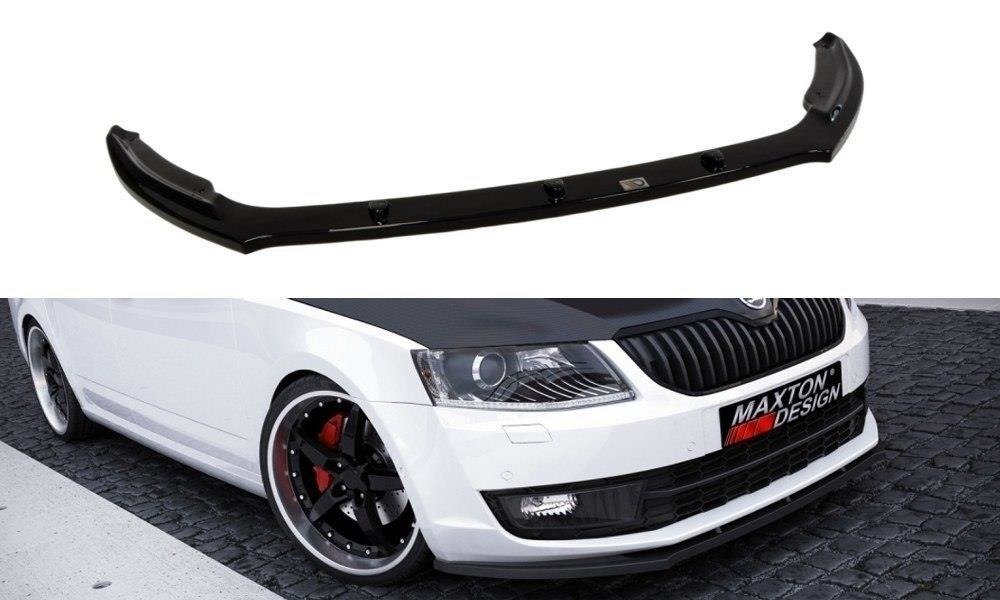 Street+ Spoilerlippe Front Ansatz V.2 passend für Skoda Octavia Mk3 schwarz Hochglanz