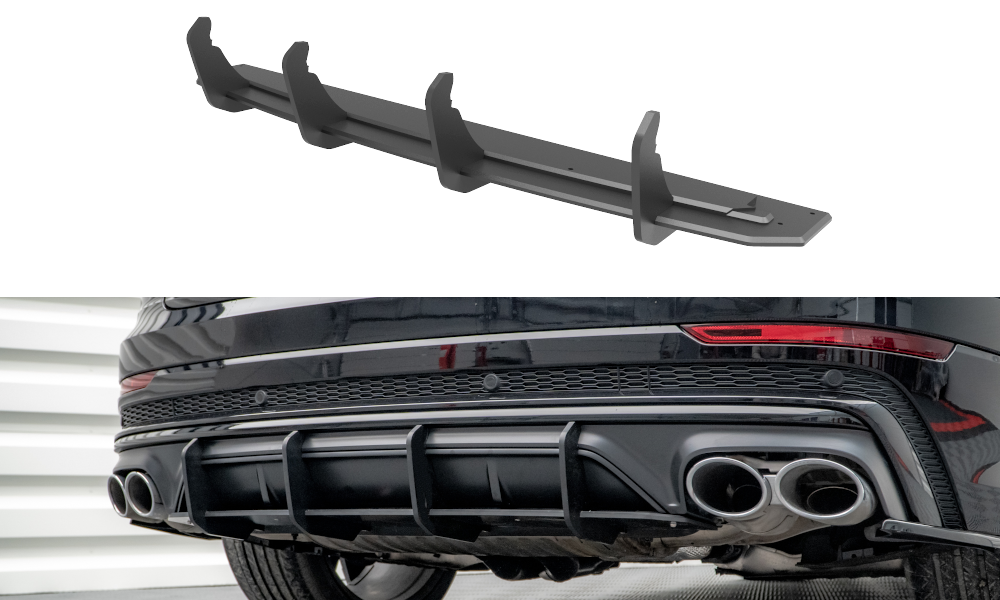 Street Pro Heckschürze Heck Ansatz Diffusor passend für Audi SQ8 / Q8 S-Line Mk1 rot
