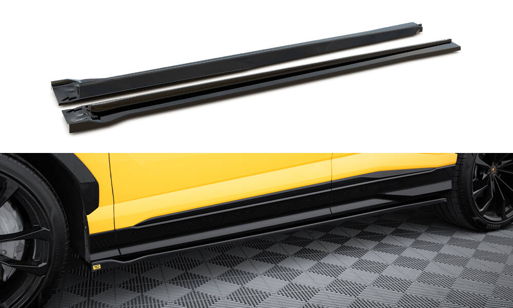 Seitenschweller Ansatz Paar passend für Lamborghini Urus Mk1 schwarz Hochglanz