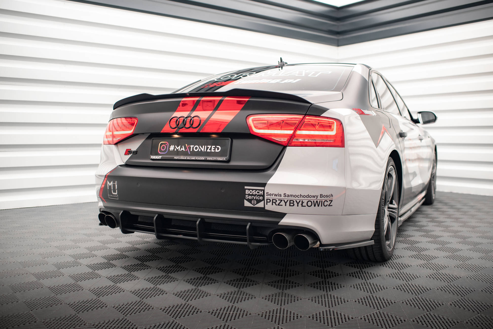 Street Pro Heckschürze Heck Ansatz Diffusor passend für Audi S8 D4