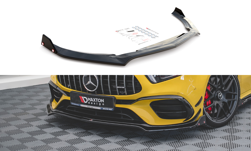 Street+ Spoilerlippe Front Ansatz V.3 + Flaps passend für Mercedes-AMG A 45 S Aero Pack W177