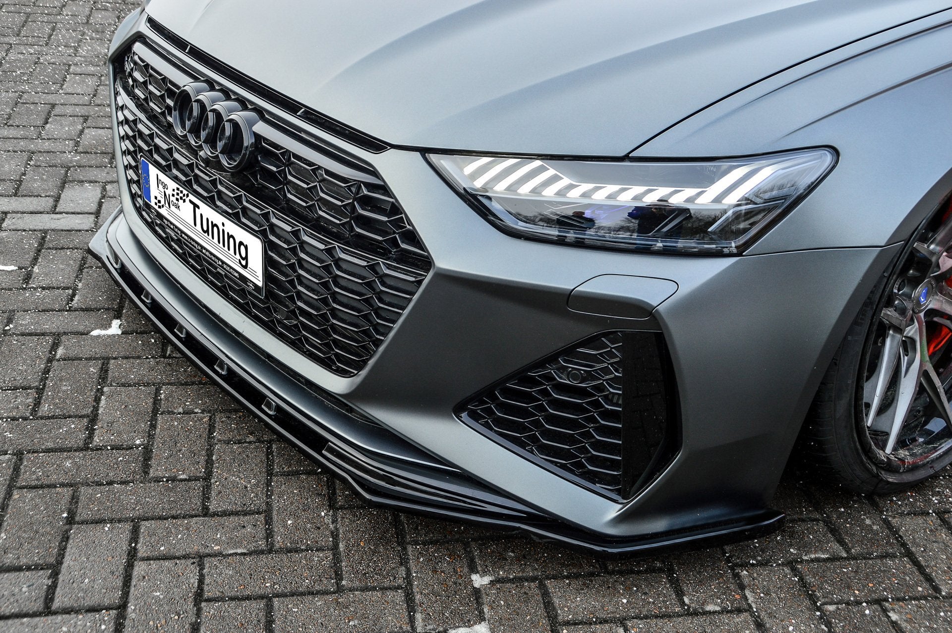 Cup Frontspoilerlippe für Audi RS6 C8 ab Bj. 2019- Schwarz Matt