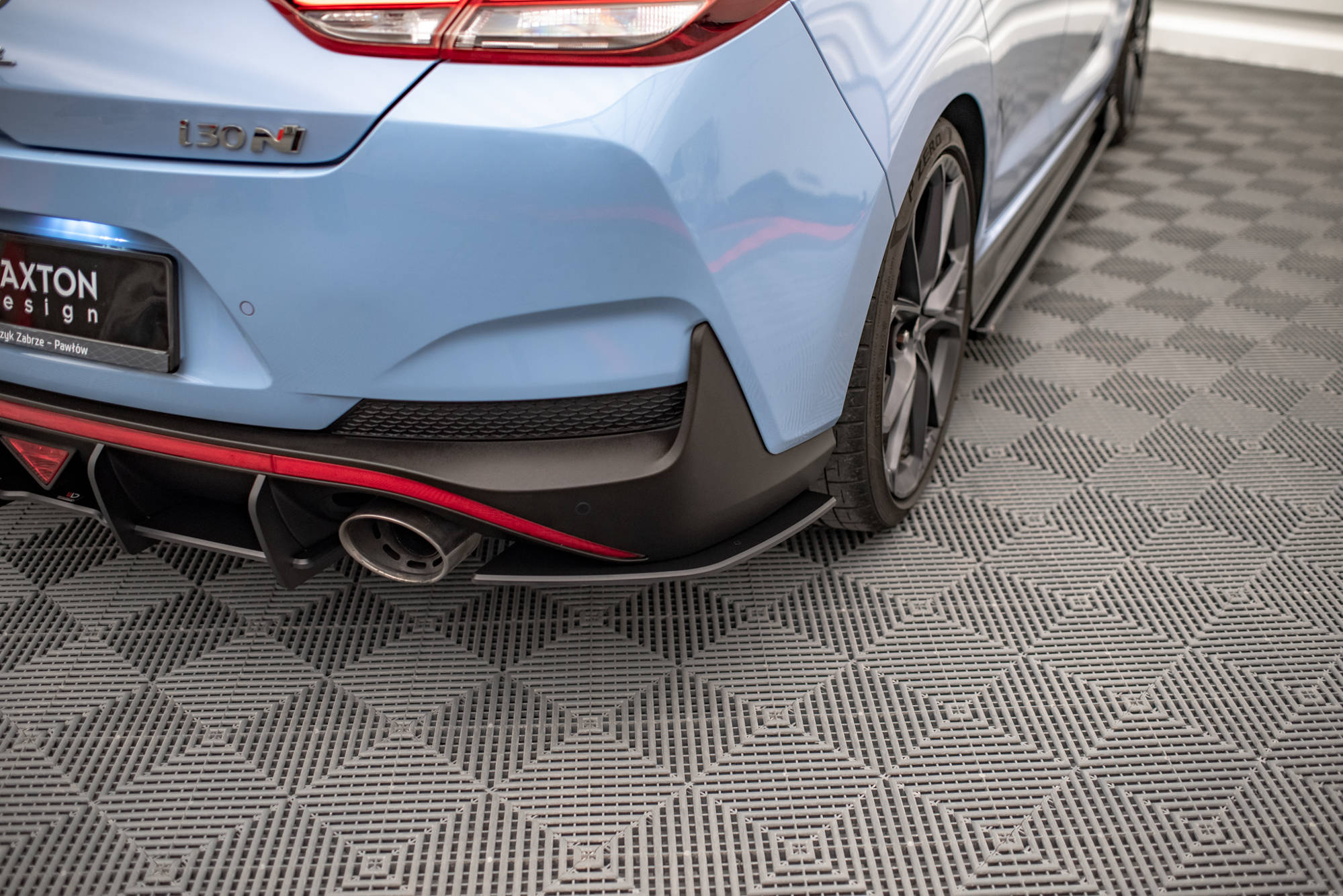 Street Pro Heck Ansatz Flaps passend für Hyundai I30 N Fastback Mk3 rot