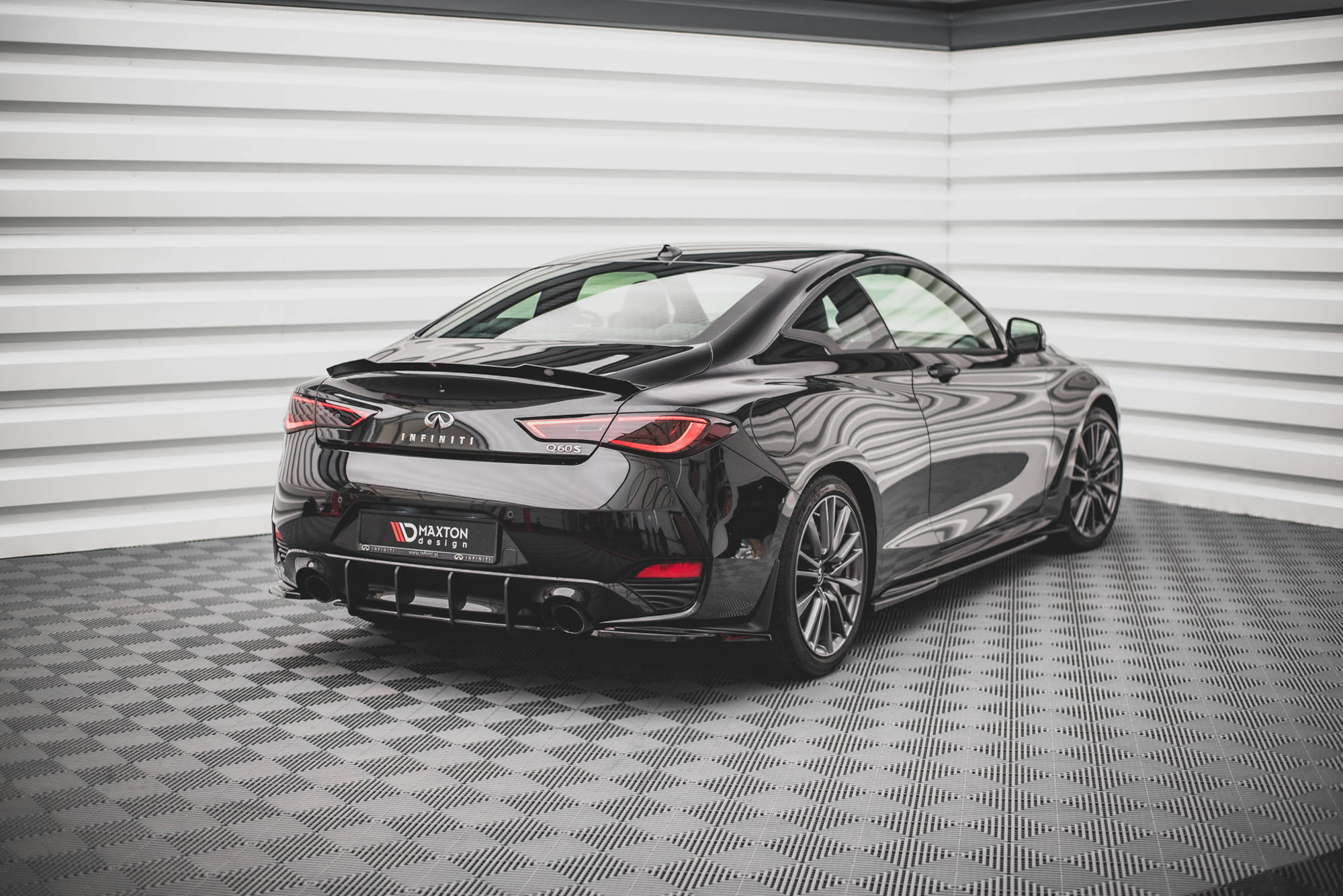 Diffusor Flaps passend für Infiniti Q60 S Mk2 schwarz Hochglanz