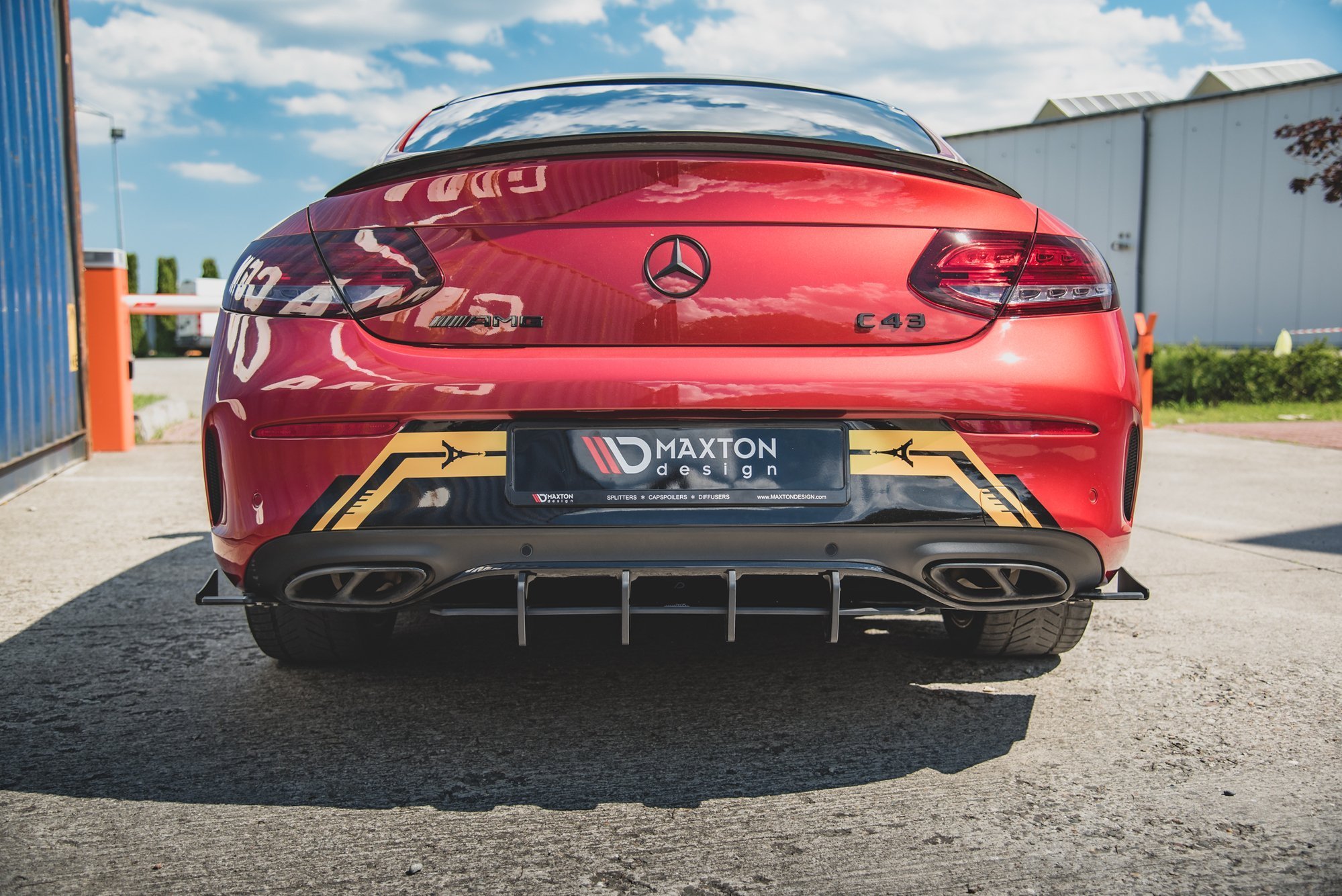 Street Pro Heckschürze Heck Ansatz Diffusor passend für Mercedes-AMG C43 Coupe C205