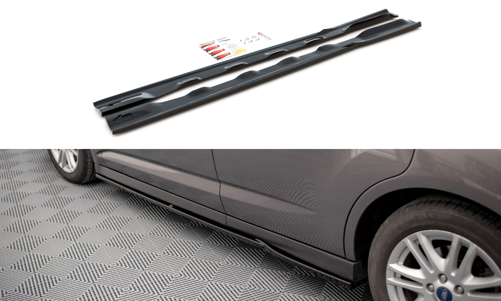 Street+ Seitenschweller Leisten passend für Ford C-Max Mk2 schwarz Hochglanz