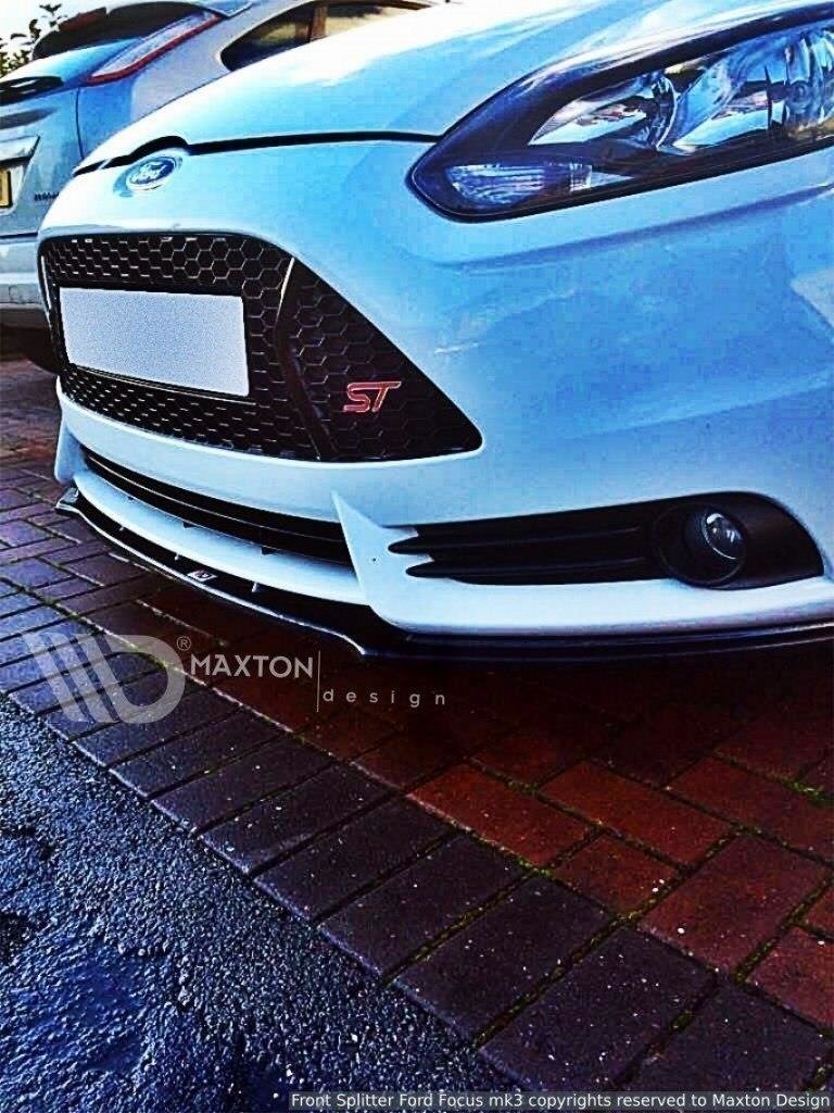 Street+ Spoilerlippe Front Ansatz V.1 passend für Ford Focus ST Mk3 schwarz Hochglanz