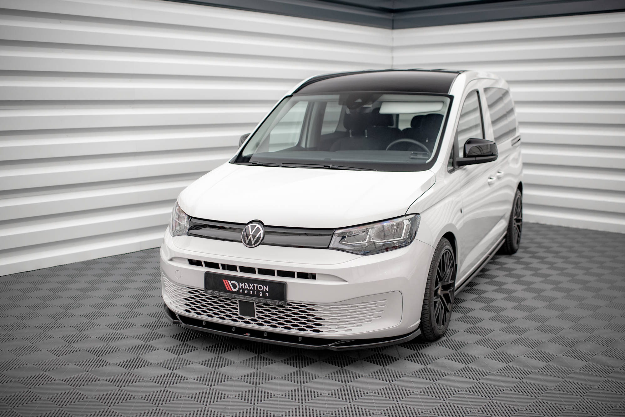 Street+ Spoilerlippe Front Ansatz V.1 passend für VW Caddy Mk5 schwarz Hochglanz