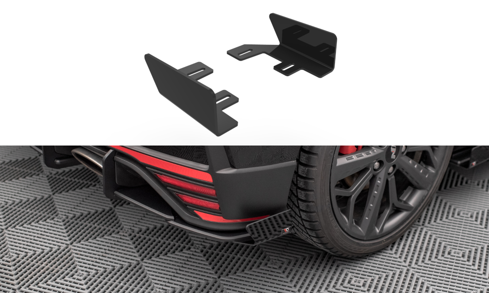 Hintere Seiten Flaps passend für Hyundai I20 N Mk3 schwarz Hochglanz