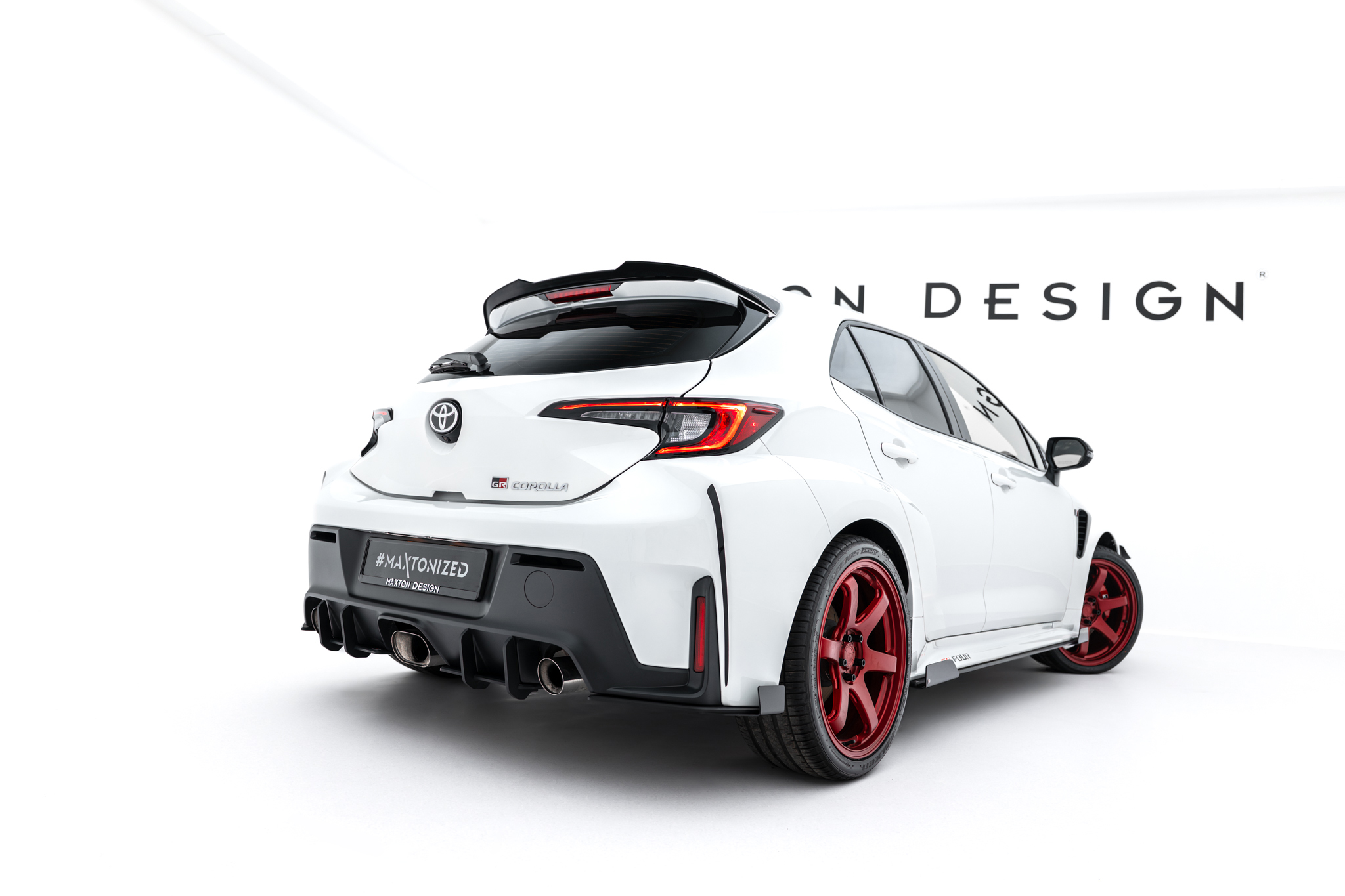 Street Pro Heck Ansatz Flaps passend für Toyota GR Corolla Mk12 schwarz Hochglanz