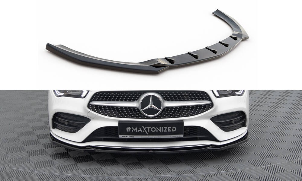 Front Ansatz V.1 für Mercedes-Benz CLA A35 AMG / AMG-Line C118 schwarz Hochglanz