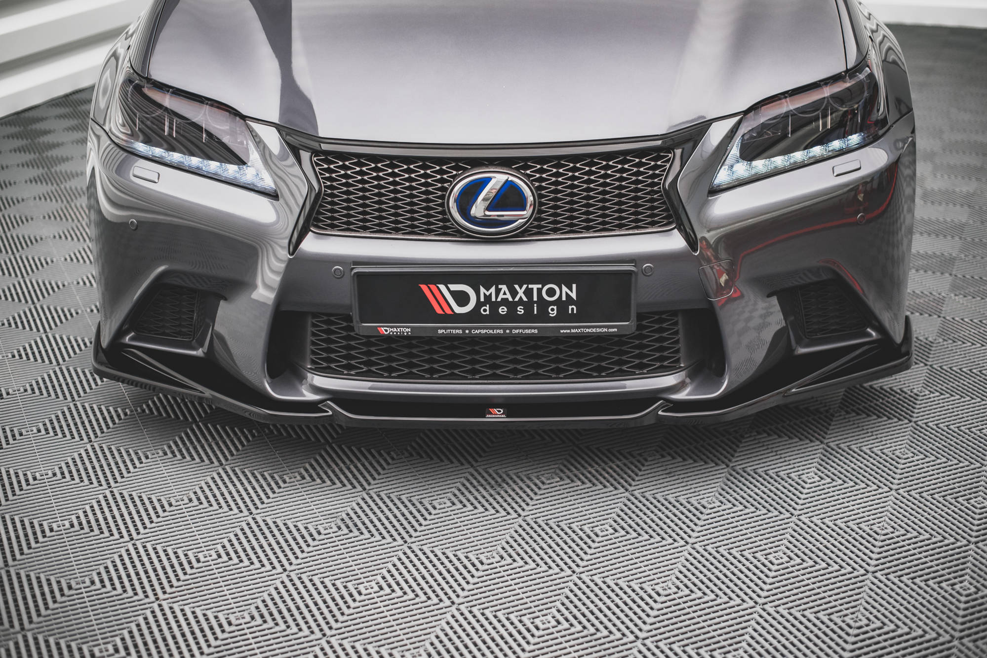 Street+ Spoilerlippe Front Ansatz V.2 passend für Lexus GS F Sport Mk4 L10 schwarz Hochglanz