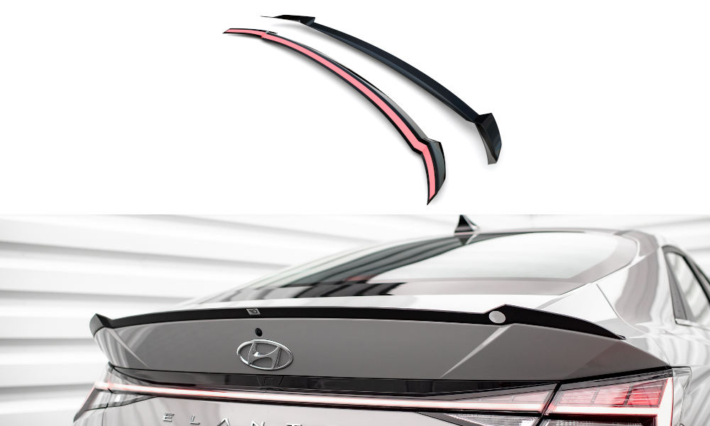 Heck Spoiler Aufsatz Abrisskante passend für Hyundai Elantra Mk7 schwarz Hochglanz