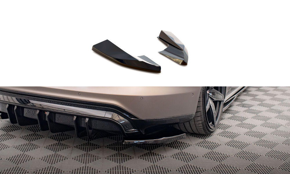 Street+ Heck Ansatz Flaps V.2 passend für Audi e-Tron GT / RS GT Mk1 schwarz Hochglanz