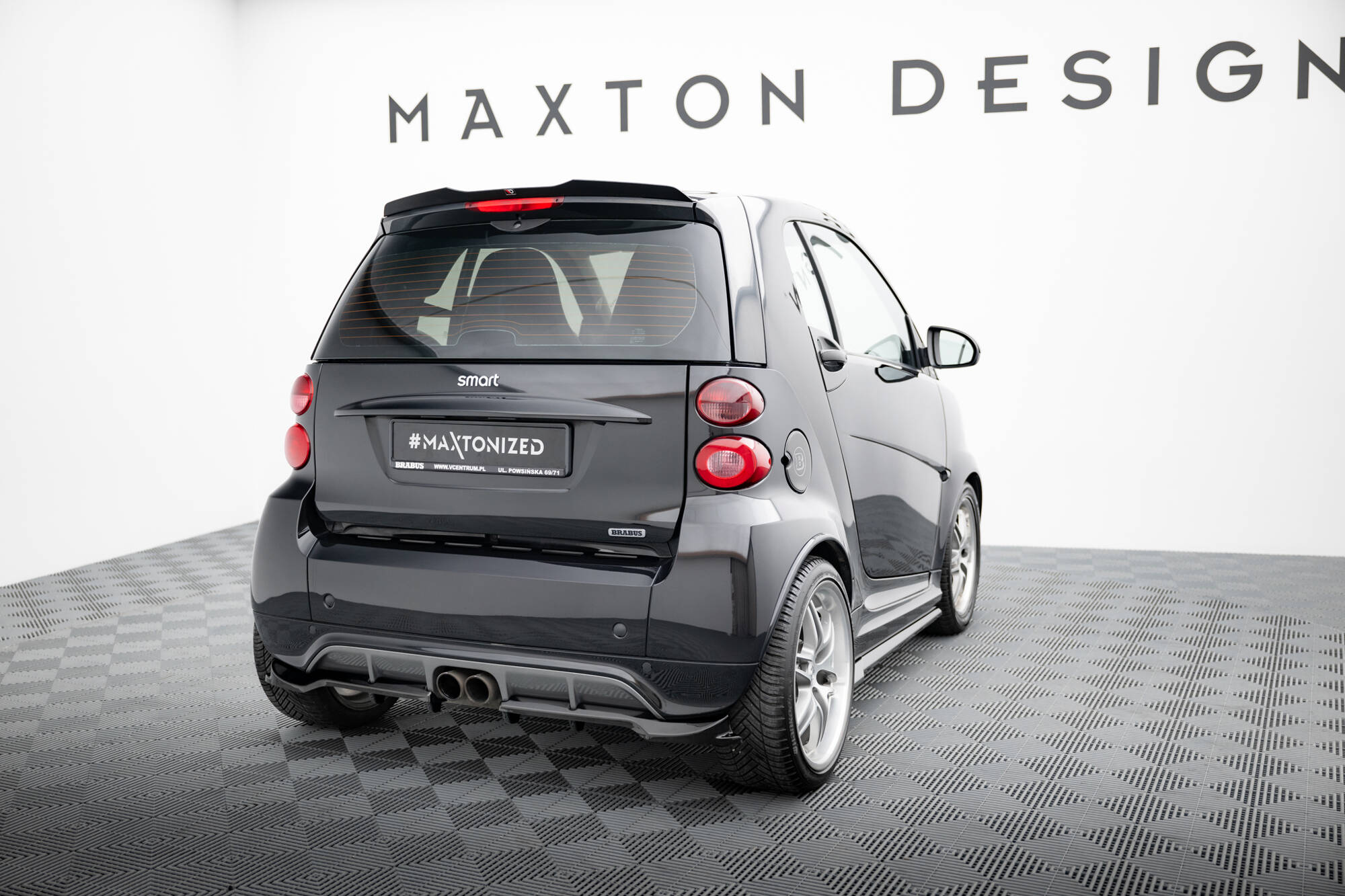 Heckspoiler Lippe passend für Brabus Smart Fortwo C451 FL schwarz Hochglanz