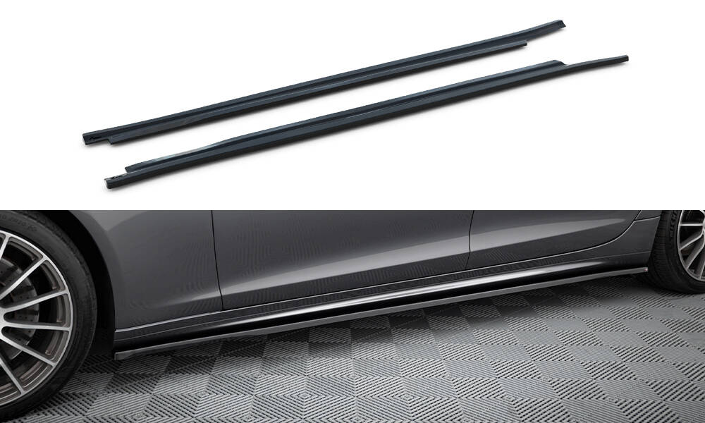 Seitenschweller Ansatz Paar passend für Maserati Quattroporte Mk6 schwarz Hochglanz