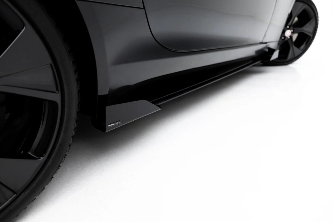 Seitenschweller Ansatz + Flaps passend für Jaguar F-Type X152 Facelift 2 schwarz Hochglanz