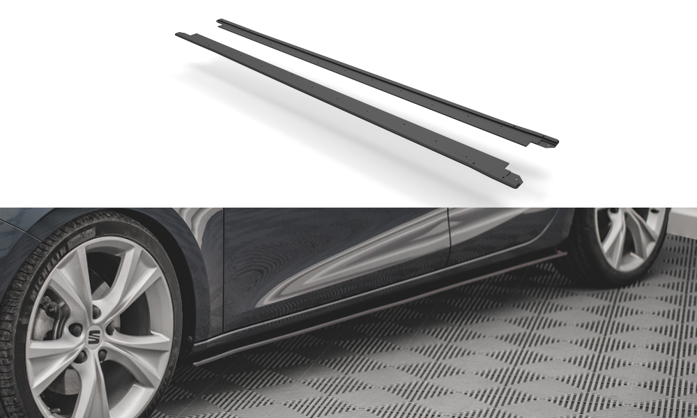 Street Pro Seitenschweller Leisten passend für Seat Leon FR Mk4 rot