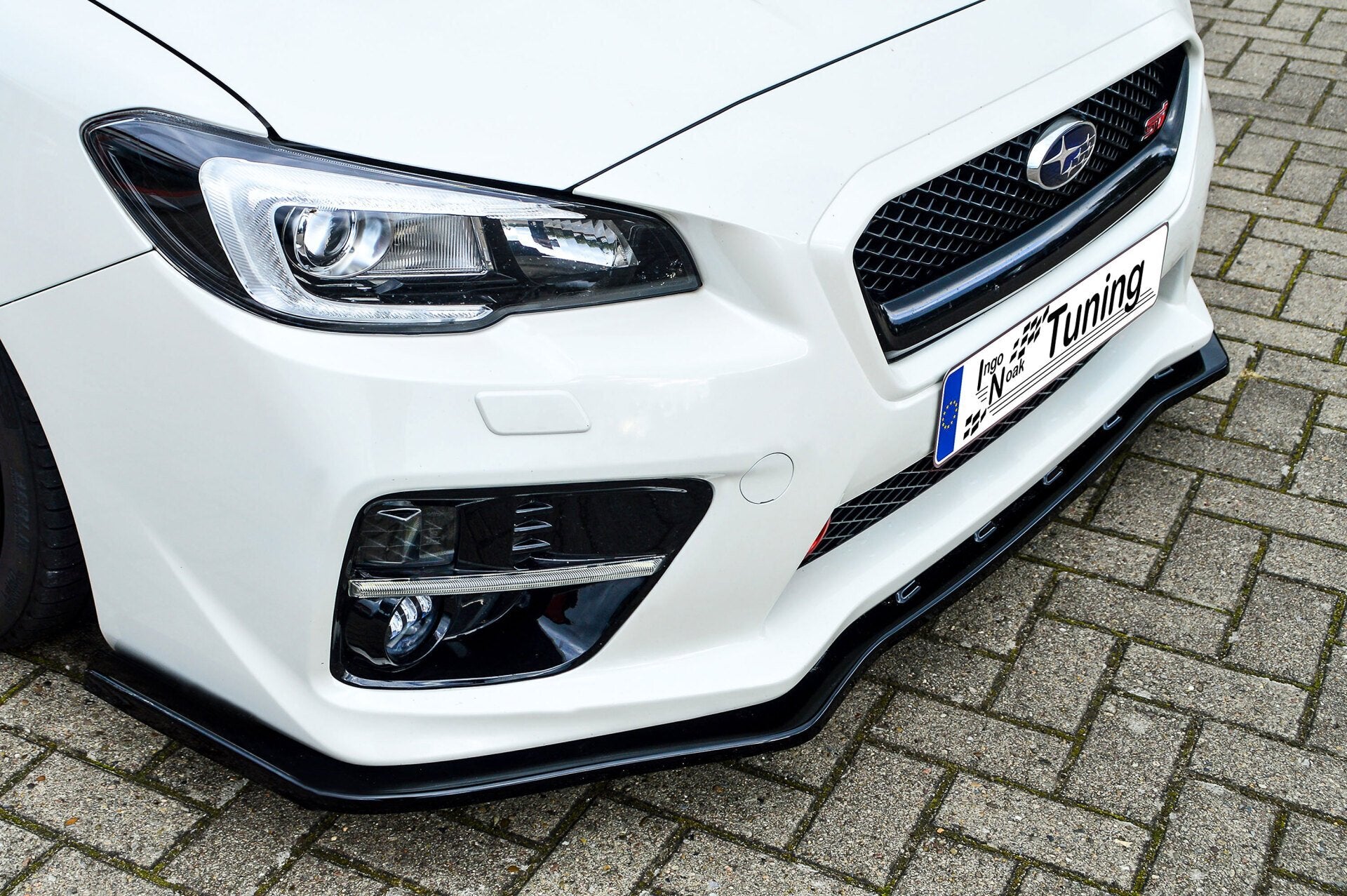 Cup Frontspoilerlippe für Subaru Impreza WRX STI Schwarz Glanz
