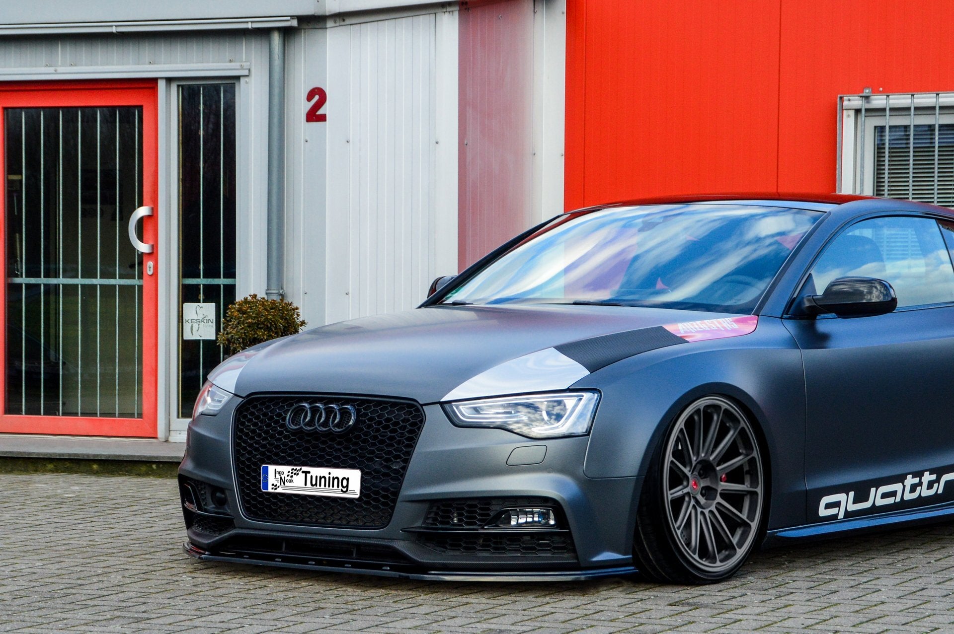 Cup Frontspoilerlippe für Audi A5 B8 Sport Edition Plus Bj. 2012-2017 Schwarz Matt
