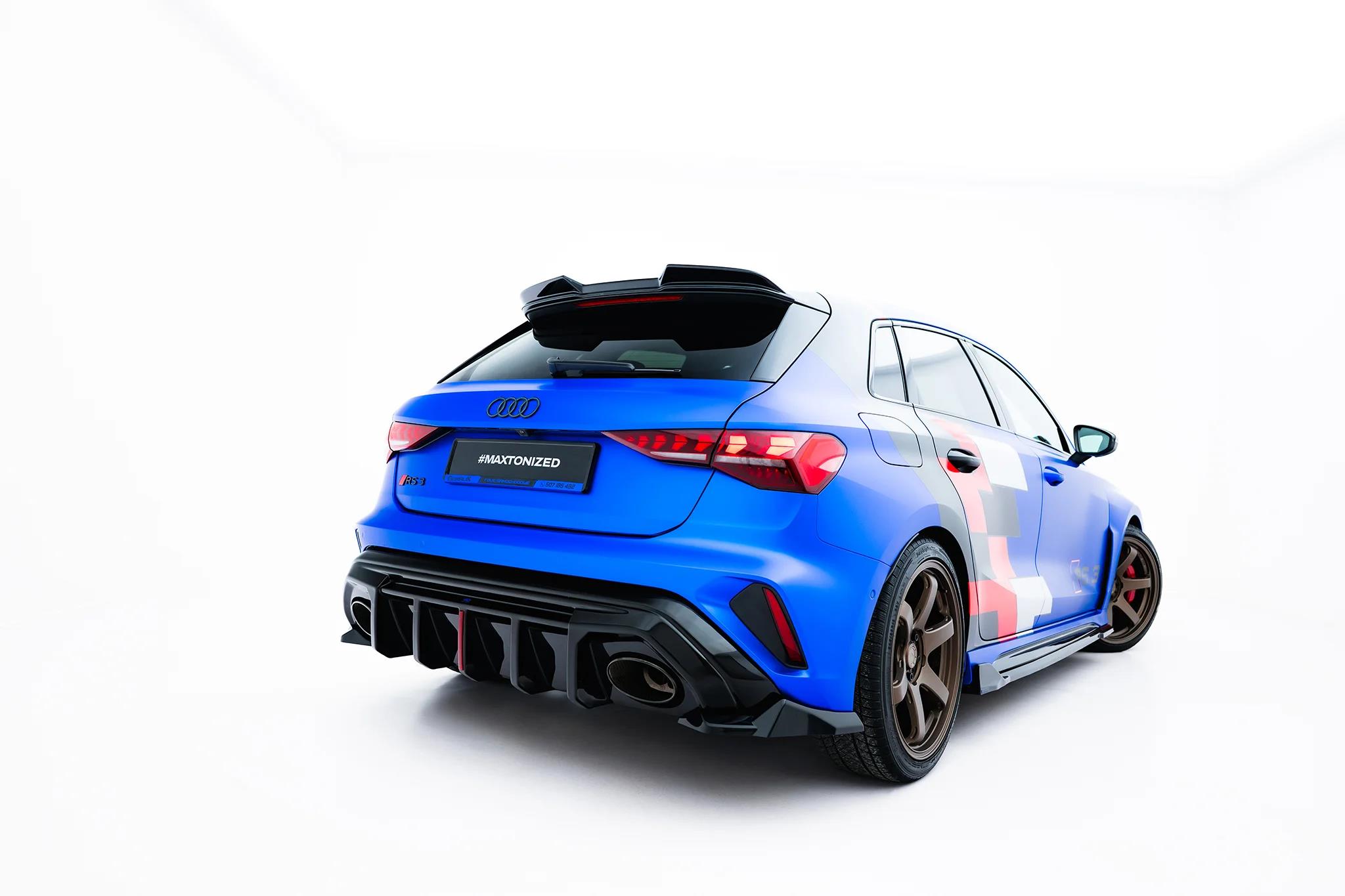Diffusor Flaps V.3 passend für Audi RS3 Sportback 8Y Facelift schwarz Hochglanz