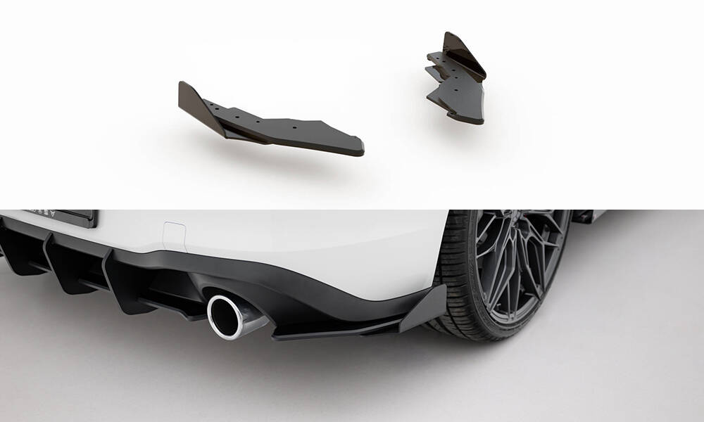 Street Pro Heck Ansatz Flaps passend für VW Golf 8 GTI rot+ Hochglanz Flaps