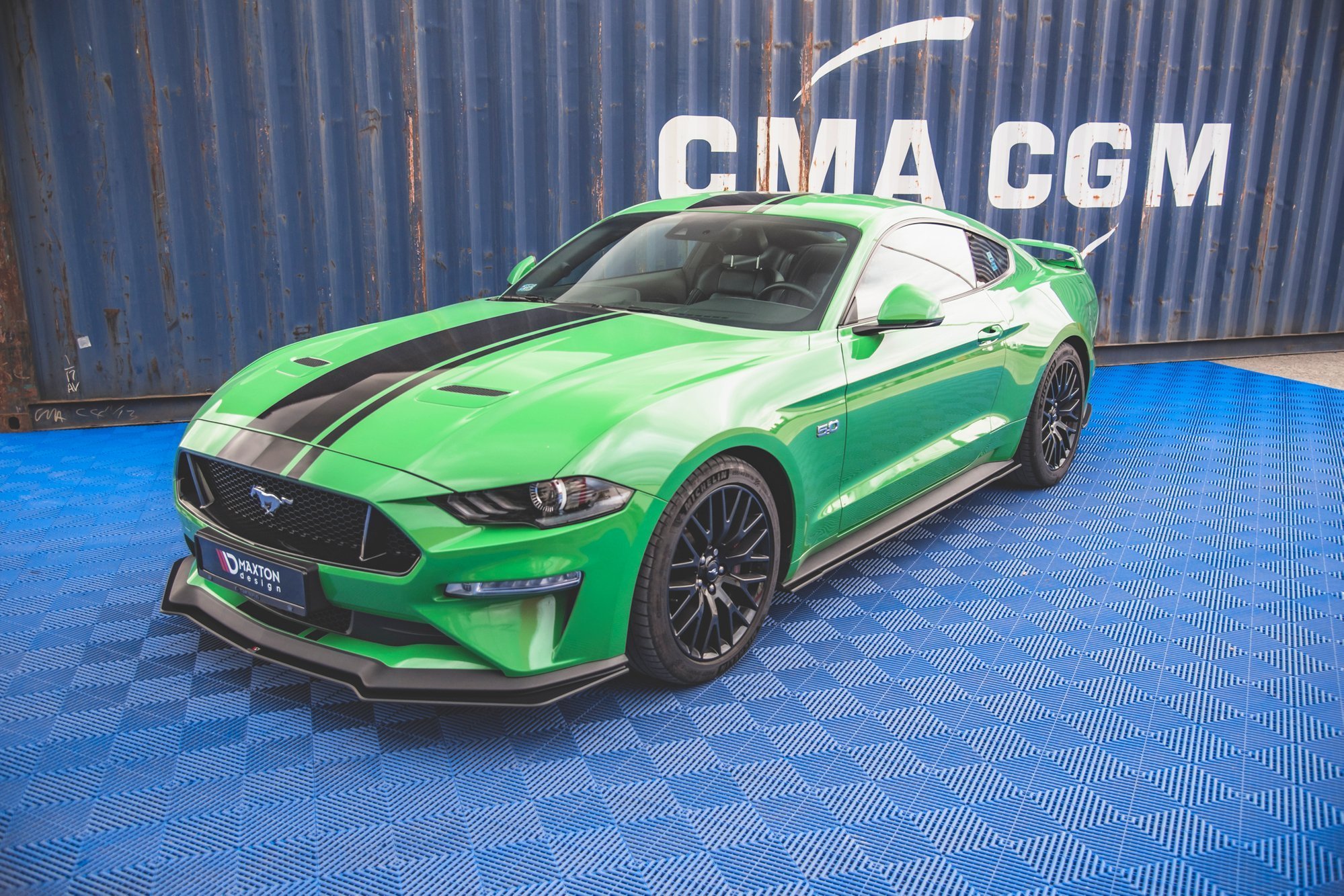 Street Pro Seitenschweller Leisten V.1 passend für Ford Mustang GT Mk6 FL rot