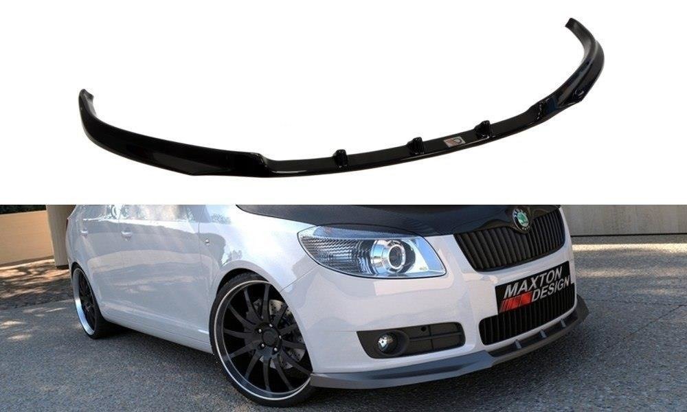 Street+ Spoilerlippe Front Ansatz passend für Skoda Fabia Mk2 schwarz Hochglanz