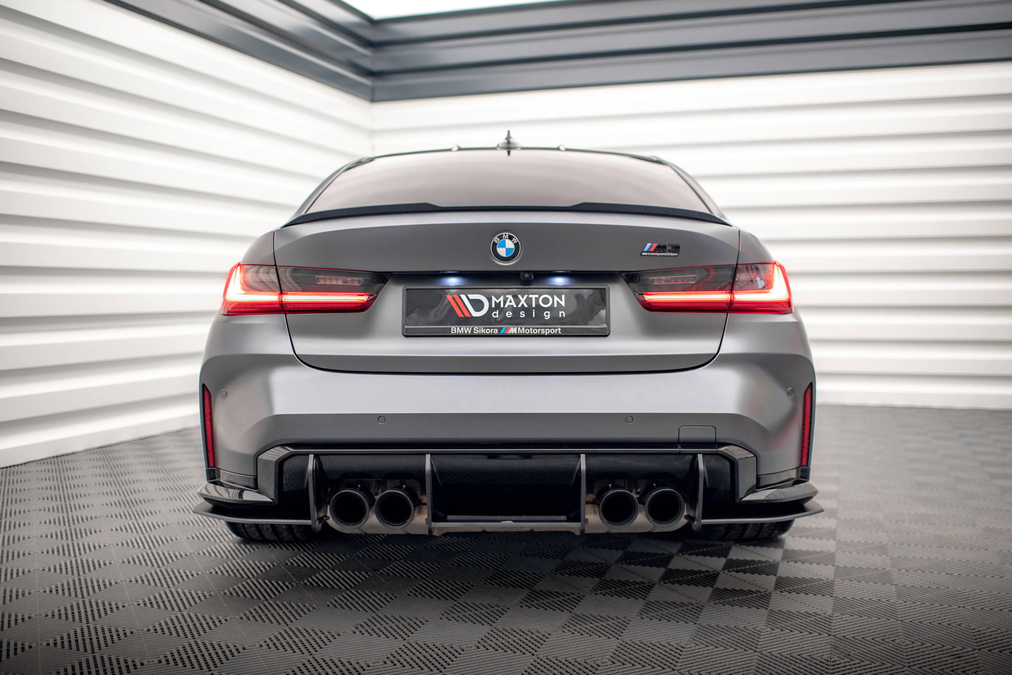 Street Pro Heckschürze Heck Ansatz Diffusor passend für BMW M3 G80 rot