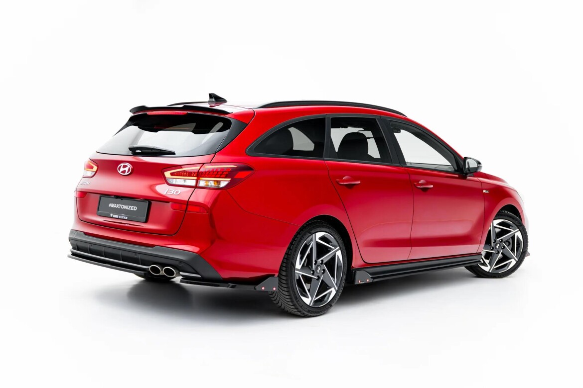 Diffusor Flaps V.2 passend für Hyundai I30 N-Line Wagon Mk3 Facelift schwarz Hochglanz + Flaps matt