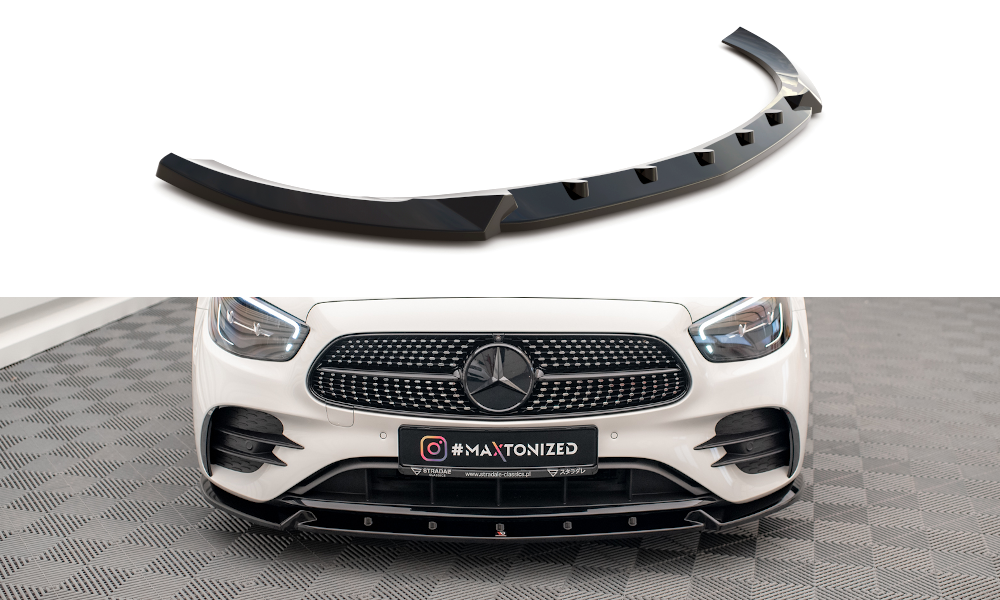 Street+ Spoilerlippe Front Ansatz V.2 passend für Mercedes E AMG-Line W213 FL schwarz Hochglanz