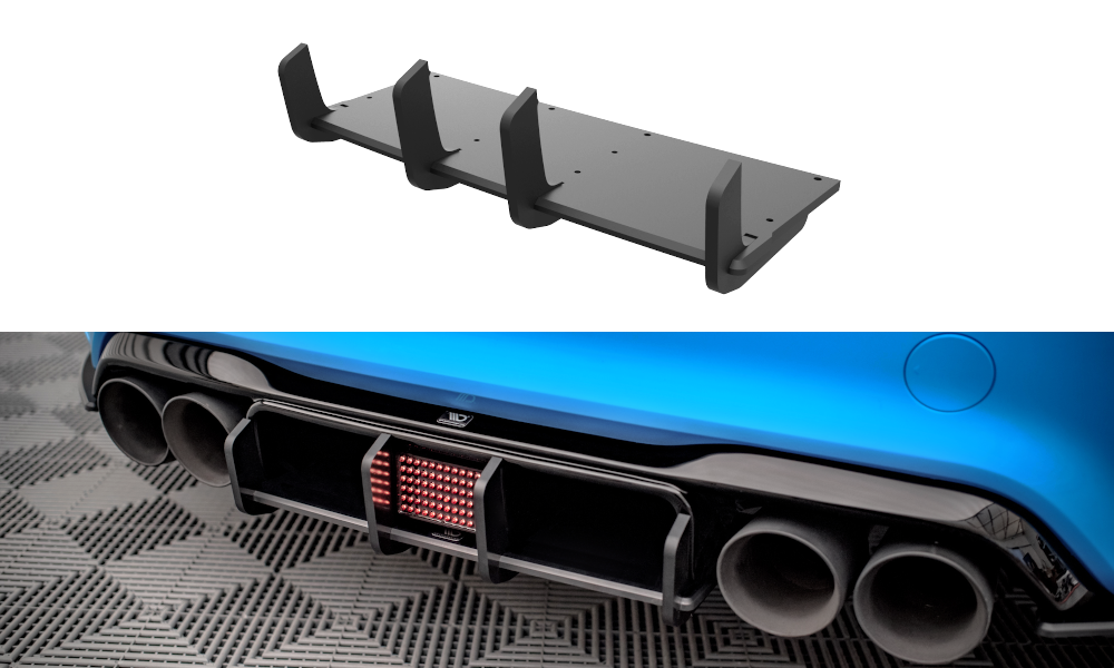 Street Pro Heckschürze Heck Ansatz Diffusor passend für BMW M2 F87 schwarz-rot