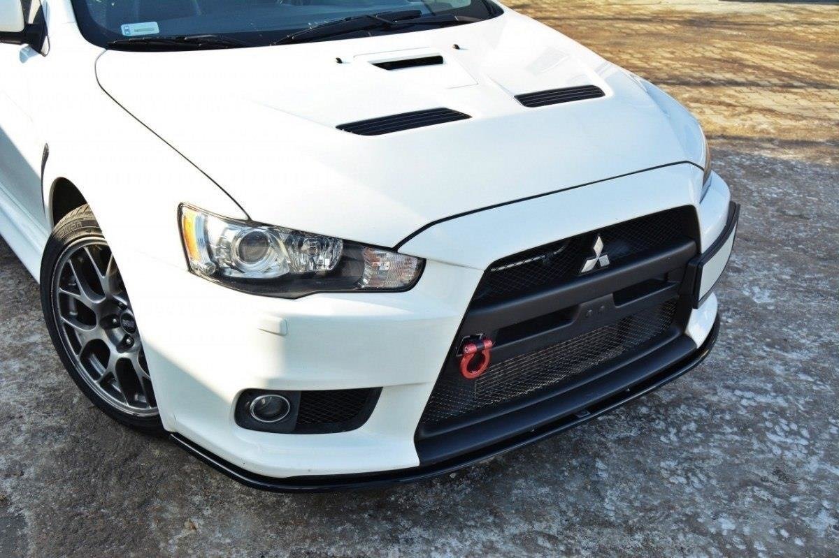 Street+ Spoilerlippe Front Ansatz V.2 passend für Mitsubishi Lancer Evo X schwarz matt