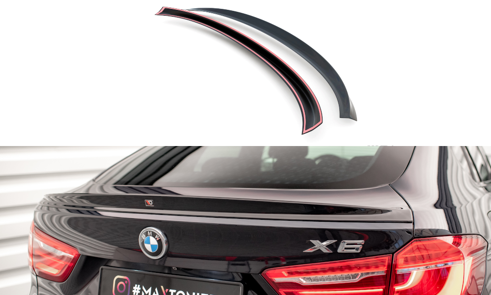 Heck Spoiler Aufsatz Abrisskante 3D V.2 passend für BMW X6 F16 M-Paket / X6 M F86 schwarz Hochglanz