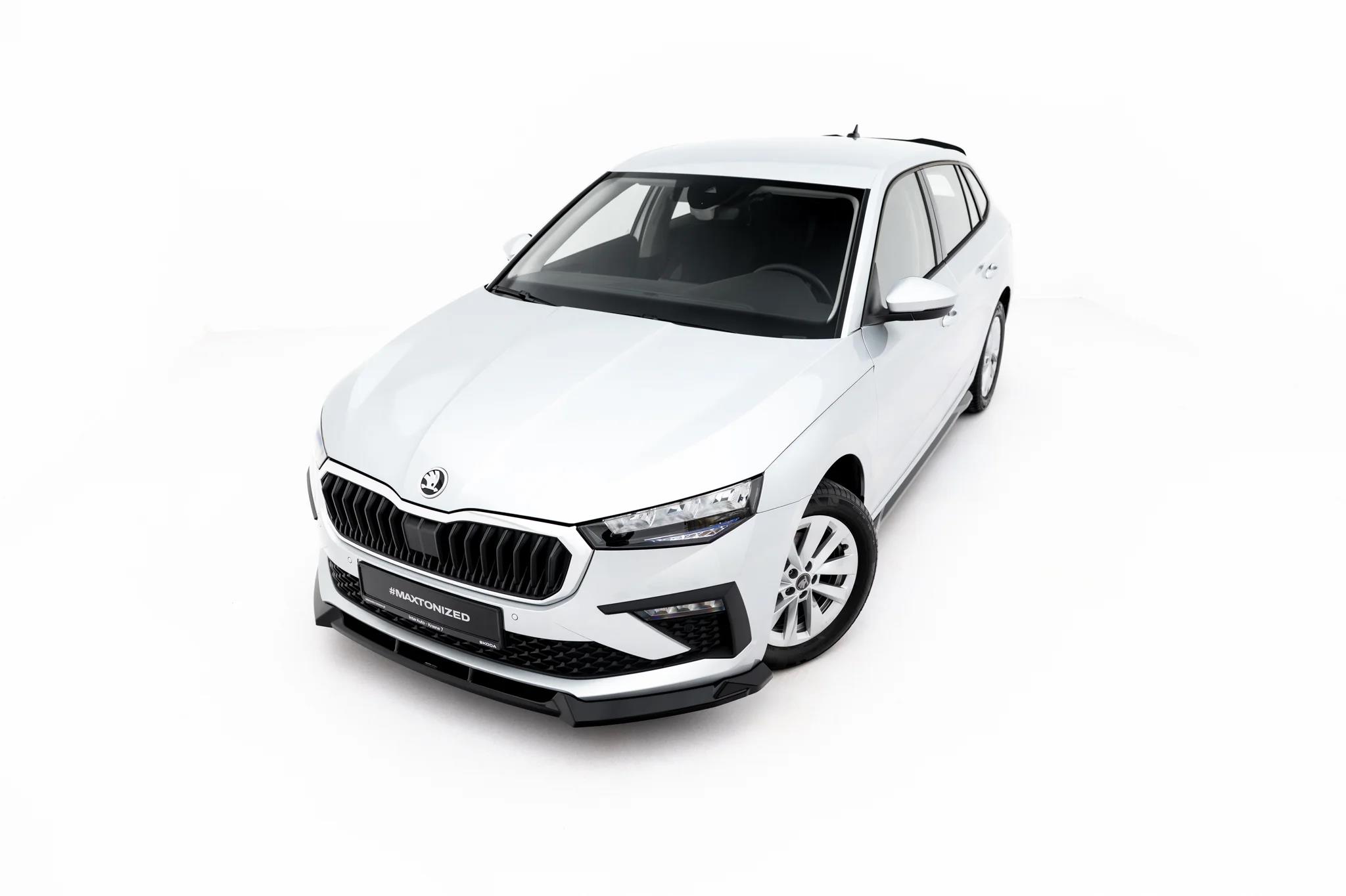 Street+ Spoilerlippe Front Ansatz passend für Skoda Scala Mk1 Facelift schwarz Hochglanz