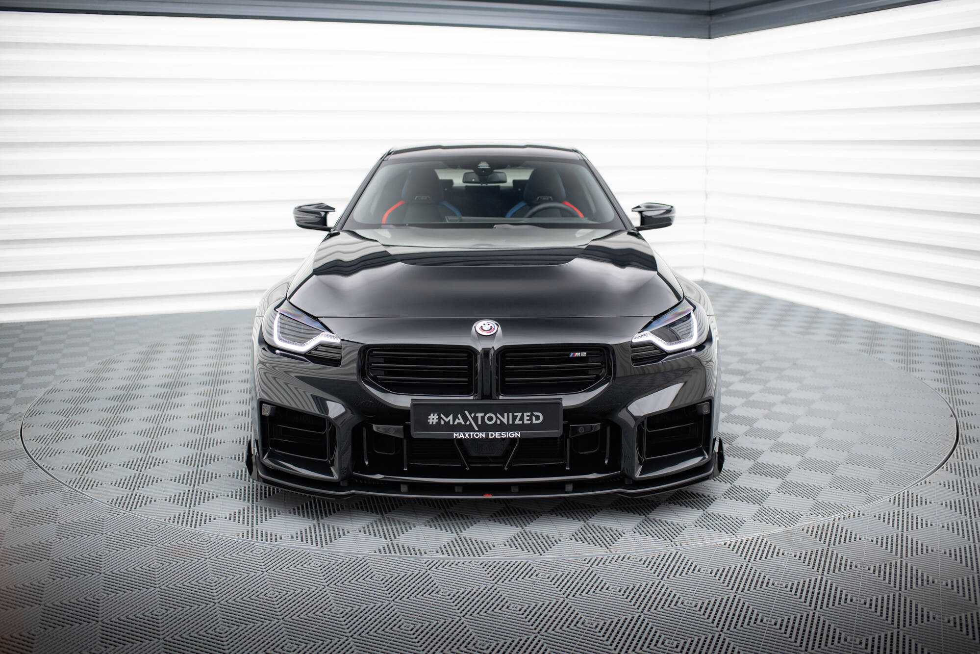 Street Pro Spoilerlippe Front Ansatz V.1 passend für BMW M2 G87 rot+ Hochglanz Flaps